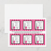 Invitation Carte Postale 6 Favoriser les étiquettes Poodle rose Paris Tour (Devant / Derrière)