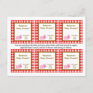 Invitation Carte Postale 6 Favoriser les étiquettes Red Barn Farm Animals