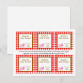 Invitation Carte Postale 6 Favoriser les étiquettes Red Barn Farm Animals (Devant / Derrière)