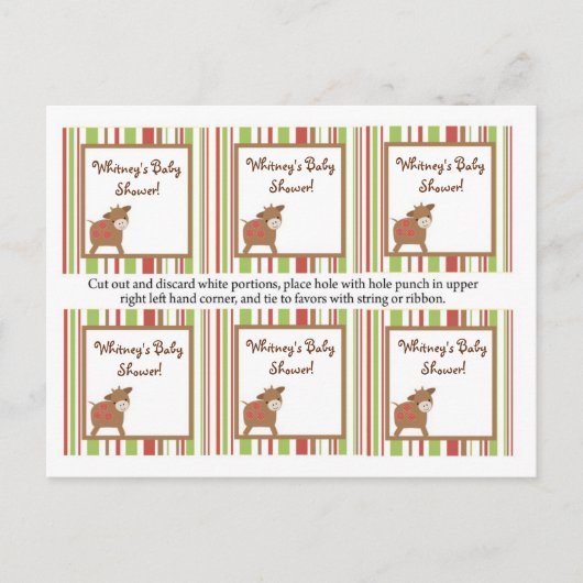 Invitation Carte Postale 6 Favoriser les étiquettes Red Barn Farm Cow (Devant)