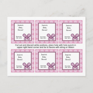 Invitation Carte Postale 6 Favoriser les étiquettes Sugar Plum Butterfly