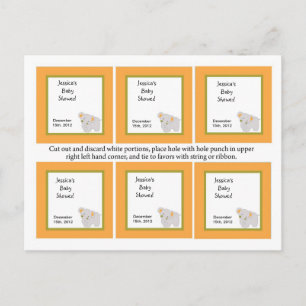 Invitation Carte Postale 6 Favoriser Tags Tropical Punch Elephant