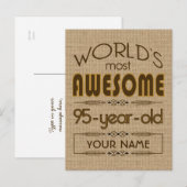 Invitation Carte Postale 95e anniversaire du monde meilleur fabuleux (Devant / Derrière)