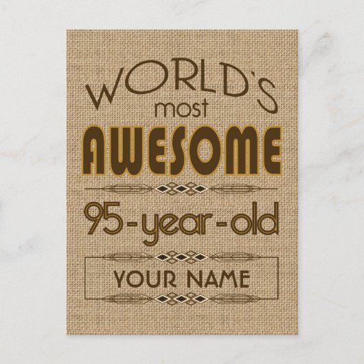 Invitation Carte Postale 95e anniversaire du monde meilleur fabuleux (Devant)