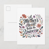 Invitation Carte Postale A Mother's Heart Holds The Universe (Devant / Derrière)