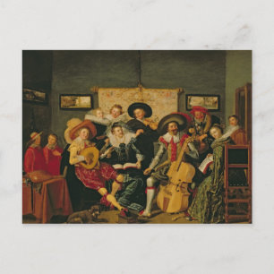 Invitation Carte Postale A Musical Party, c.1625