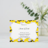 Invitation Carte Postale Abeille jaune et noire (Debout devant)