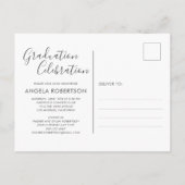 Invitation Carte Postale Abstrait Rustic Pays Photo Graduation (Dos)
