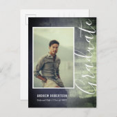 Invitation Carte Postale Abstrait Rustic Shimmer Photo Graduation (Devant / Derrière)