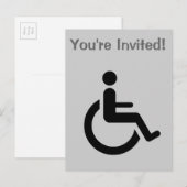 Invitation Carte Postale Accès en fauteuil roulant - Symbole du fauteuil de (Devant / Derrière)