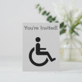 Invitation Carte Postale Accès en fauteuil roulant - Symbole du fauteuil de (Debout devant)