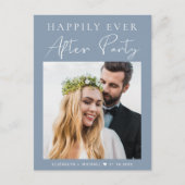 Invitation Carte Postale Accueil Mariage photo bleu Dusty (Devant)