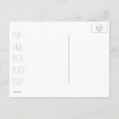 Invitation Carte Postale Adorable Blue Baby Boy Carriage Retro Baby shower (Dos)