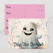 Invitation Carte Postale Adorable Ghomajorité ami Halloween Design (Devant / Derrière)