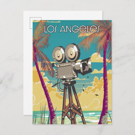 Invitation Carte Postale Affiche de caméra de cinéma Los Angeles (Devant / Derrière)