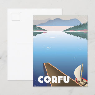 Invitation Carte Postale Affiche de voyage à Corfou