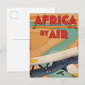 Invitation Carte Postale Affiche de voyage Africa By Air (Devant / Derrière)