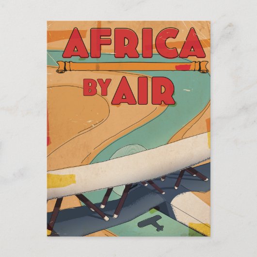 Invitation Carte Postale Affiche de voyage Africa By Air (Devant)