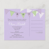 Invitation Carte Postale Affordable Bunting Boys Birthday Photo Party (Dos)