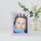 Invitation Carte Postale Affordable Bunting Boys Birthday Photo Party (Debout devant)