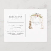 Invitation Carte Postale African Safari Boho Botanical Wedding RSVP (Dos)