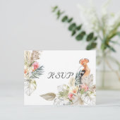 Invitation Carte Postale African Safari Boho Botanical Wedding RSVP (Debout devant)