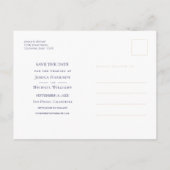 Invitation Carte Postale Agate Géométrique Moderne Bleu pourpre Enregistrer (Dos)