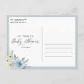 Invitation Carte Postale Ahoy It's a Boy Anchor Floral Nautical Baby Shower (Dos)
