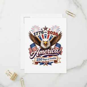 Invitation Carte Postale Aigle de la liberté 250 ans d'Amérique