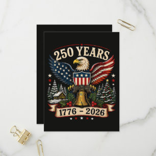 Invitation Carte Postale Aigle de Noël patriotique du 250e anniversaire des
