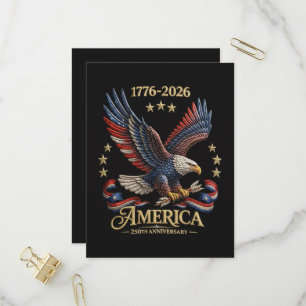 Invitation Carte Postale Aigle du 250e anniversaire américain