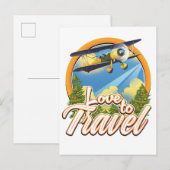 Invitation Carte Postale Aimer voyager (Devant / Derrière)