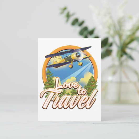Invitation Carte Postale Aimer voyager (Debout devant)