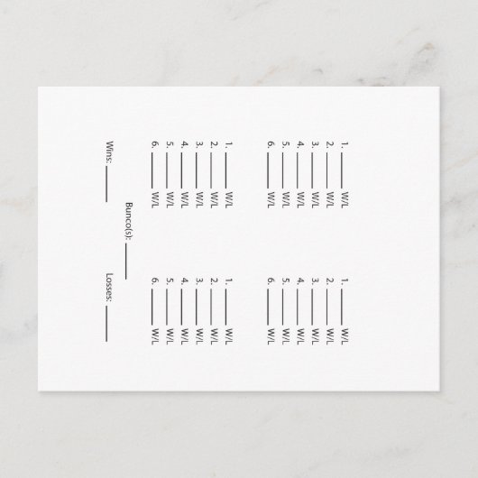 Invitation Carte Postale Ajouter votre feuille Bunco arrière - plan (Devant)