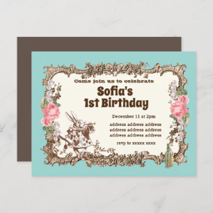 Invitation Carte Postale alice au pays des merveilles 