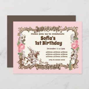 Invitation Carte Postale alice au pays des merveilles 