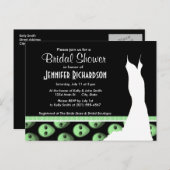 Invitation Carte Postale Alien noir et vert (Devant / Derrière)