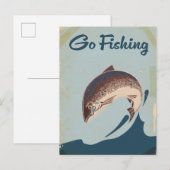 Invitation Carte Postale Aller à la pêche (Devant / Derrière)