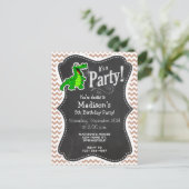 Invitation Carte Postale Alligator ; Brown Chevron (Debout devant)