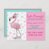 Invitation Carte Postale Allons Flamingle (Devant / Derrière)