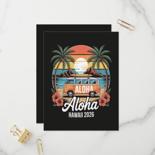 Invitation Carte Postale Aloha Hawaï 2026 (Devant/Arrière en situation)