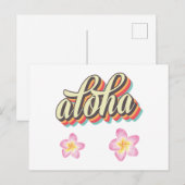 Invitation Carte Postale Aloha Hawaii Plumeria Aquarelle Florale (Devant / Derrière)