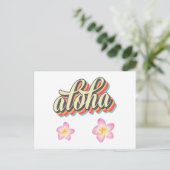Invitation Carte Postale Aloha Hawaii Plumeria Aquarelle Florale (Debout devant)