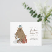 Invitation Carte Postale Amis Woodland | Fête d'anniversaire pour enfants (Debout devant)