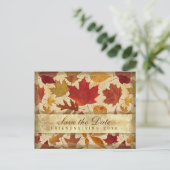 Invitation Carte Postale Amitié Sauvez la date L'automne laisse le beige (Debout devant)