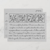 Invitation Carte Postale Amour-Patient-Genre-Jamais Échoue~Scrip~Mariage RS (Devant / Derrière)