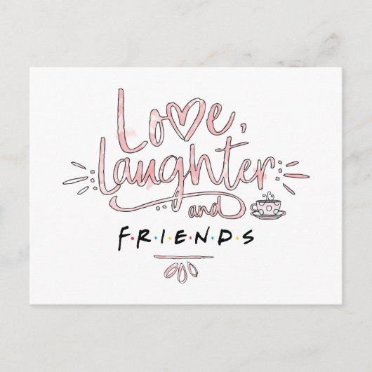 Invitation Carte Postale Amour, rire et FRIENDSMC (Devant)