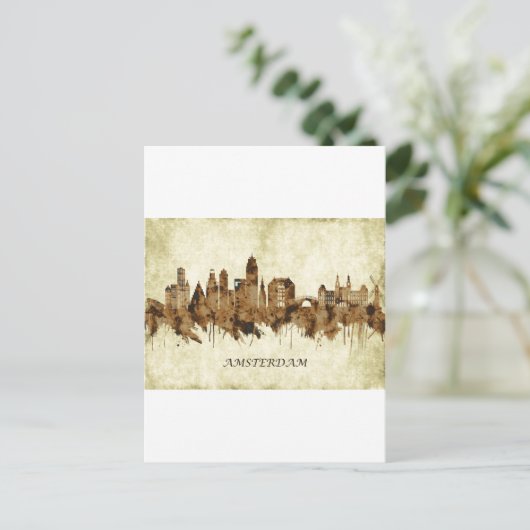 Invitation Carte Postale Amsterdam Pays-Bas (Debout devant)