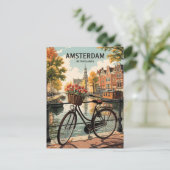 Invitation Carte Postale Amsterdam Pays-Bas (Debout devant)