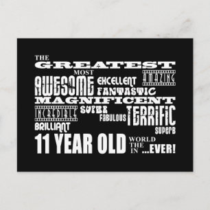 Invitation Carte Postale Amusant 11e anniversaire fête Plus grand onze ans